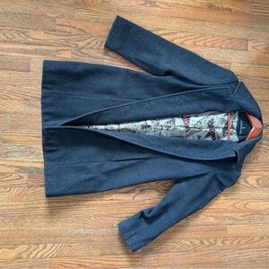 London Fog Charcoal Gray Coat with Patterned Lining